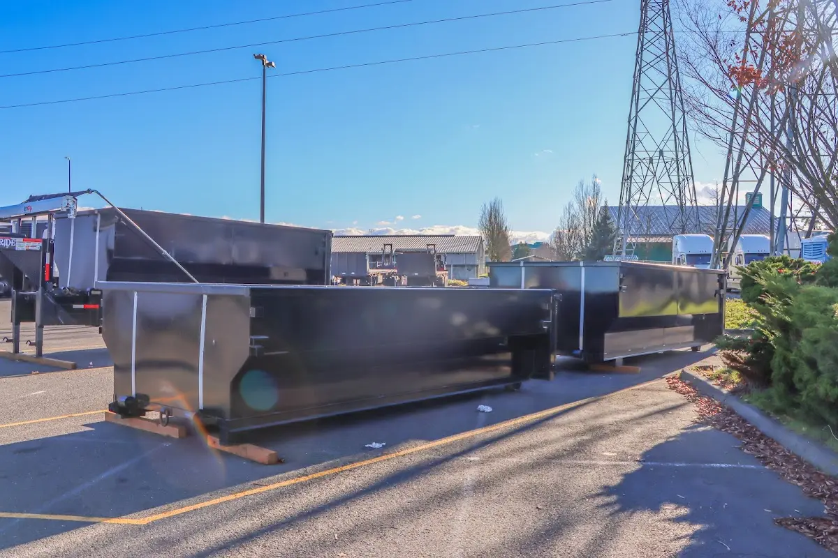 Roll-off dumpster ready for waste disposal at job site for Construction Dumpster Rental in Punta Gorda